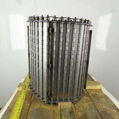 Hennig 22" Wide x 16'6" Stainless Steel Chip Conveyor Hinged Chain Spike Cleat