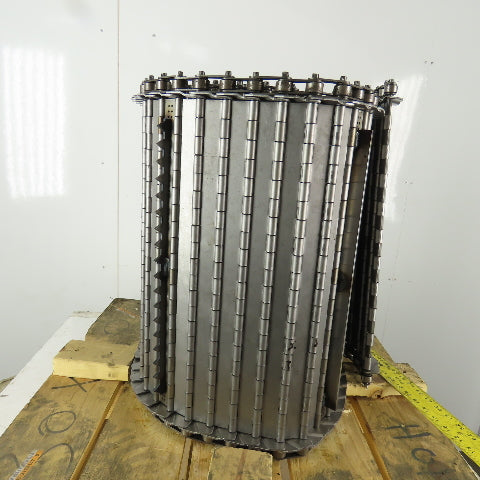 Hennig 22" Wide x 16'6" Stainless Steel Chip Conveyor Hinged Chain Spike Cleat