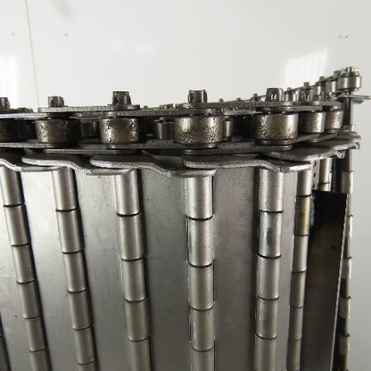 Hennig 22" Wide x 16'6" Stainless Steel Chip Conveyor Hinged Chain Spike Cleat
