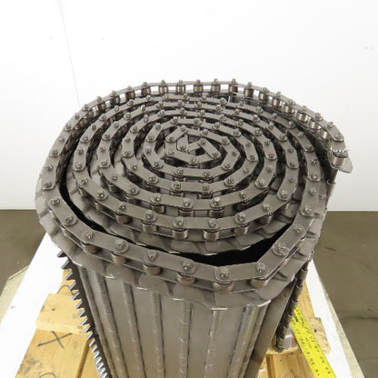 Hennig 22" Wide x 16'6" Stainless Steel Chip Conveyor Hinged Chain Spike Cleat