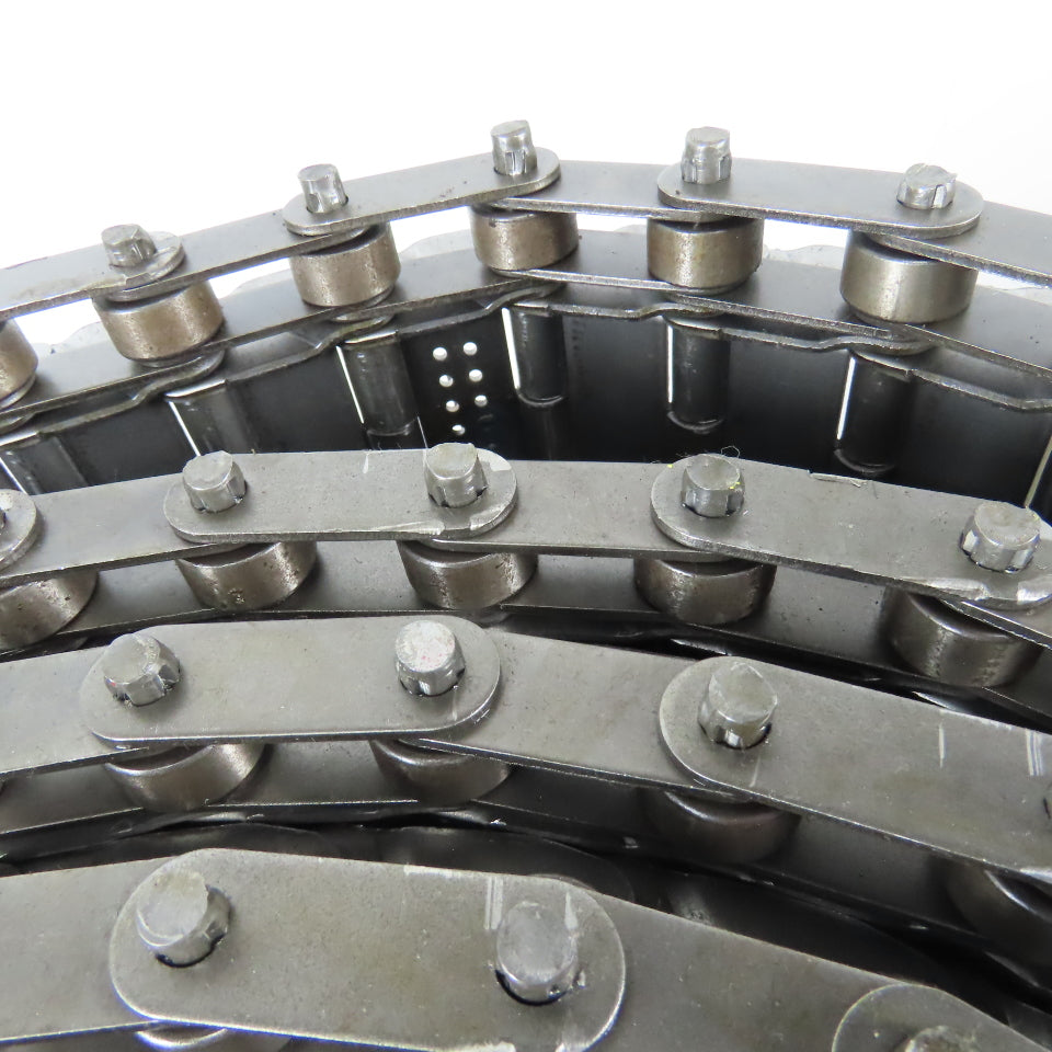 Hennig 22" Wide x 16'6" Stainless Steel Chip Conveyor Hinged Chain Spike Cleat
