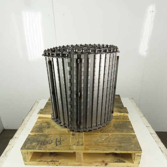 Hennig 22" Wide x 16'6" Stainless Steel Chip Conveyor Hinged Chain Spike Cleat