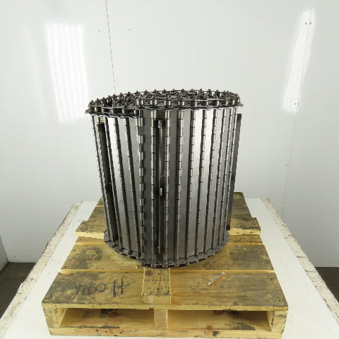 Hennig 22" Wide x 16'6" Stainless Steel Chip Conveyor Hinged Chain Spike Cleat