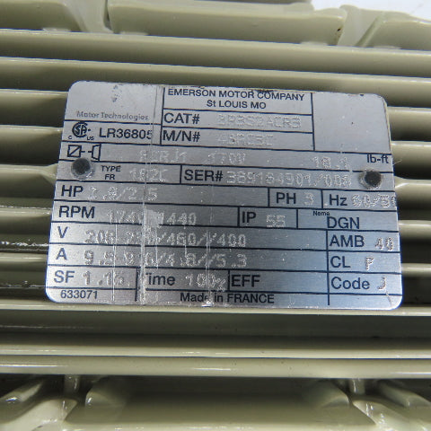 Grove Gear VHMQ224-3 5:1 Ratio 348 RPM 2.9Hp 208-480V 50/60Hz Gear Motor