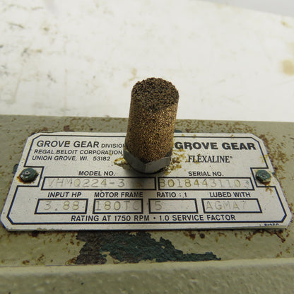 Grove Gear VHMQ224-3 5:1 Ratio 348 RPM 2.9Hp 208-480V 50/60Hz Gear Motor
