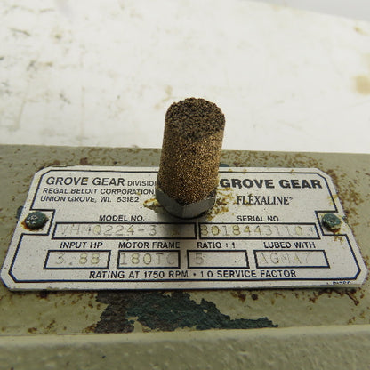 Grove Gear VHMQ224-3 5:1 Ratio 348 RPM 2.9Hp 208-480V 50/60Hz Gear Motor