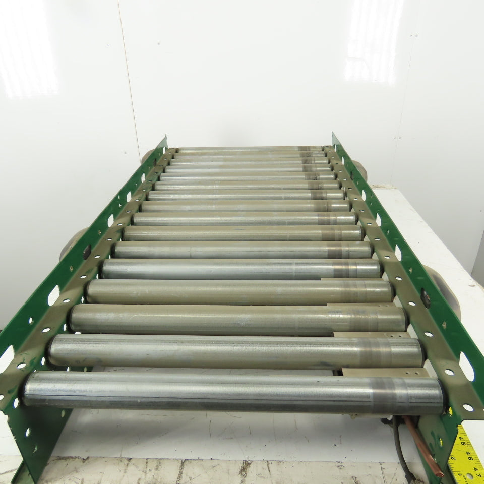 Rapistan Dematic Roller Accumulation Conveyor 25"x48"L Flat Belt Slave Driven