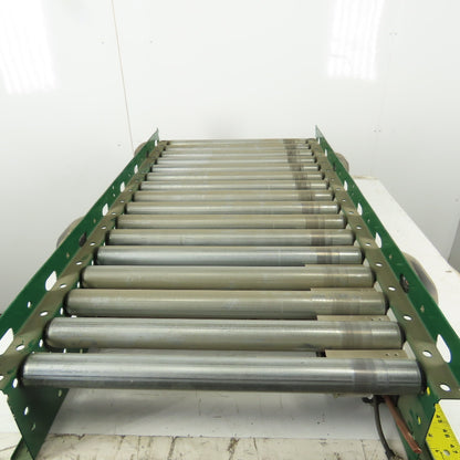 Rapistan Dematic Roller Accumulation Conveyor 25"x48"L Flat Belt Slave Driven