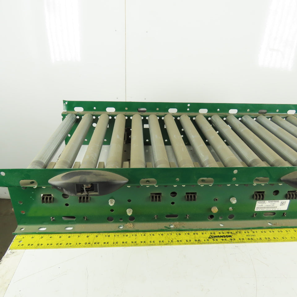 Rapistan Dematic Roller Accumulation Conveyor 25"x48"L Flat Belt Slave Driven