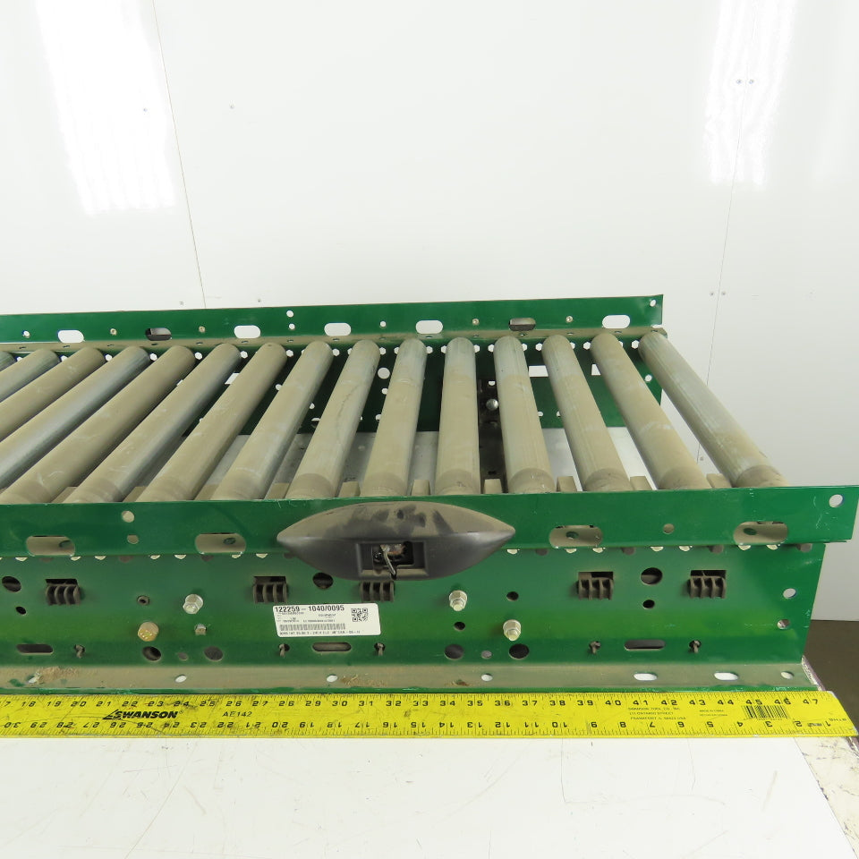 Rapistan Dematic Roller Accumulation Conveyor 25"x48"L Flat Belt Slave Driven