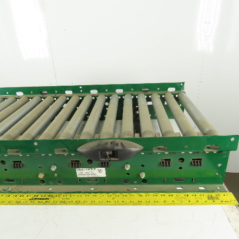 Rapistan Dematic Roller Accumulation Conveyor 25"x48"L Flat Belt Slave Driven
