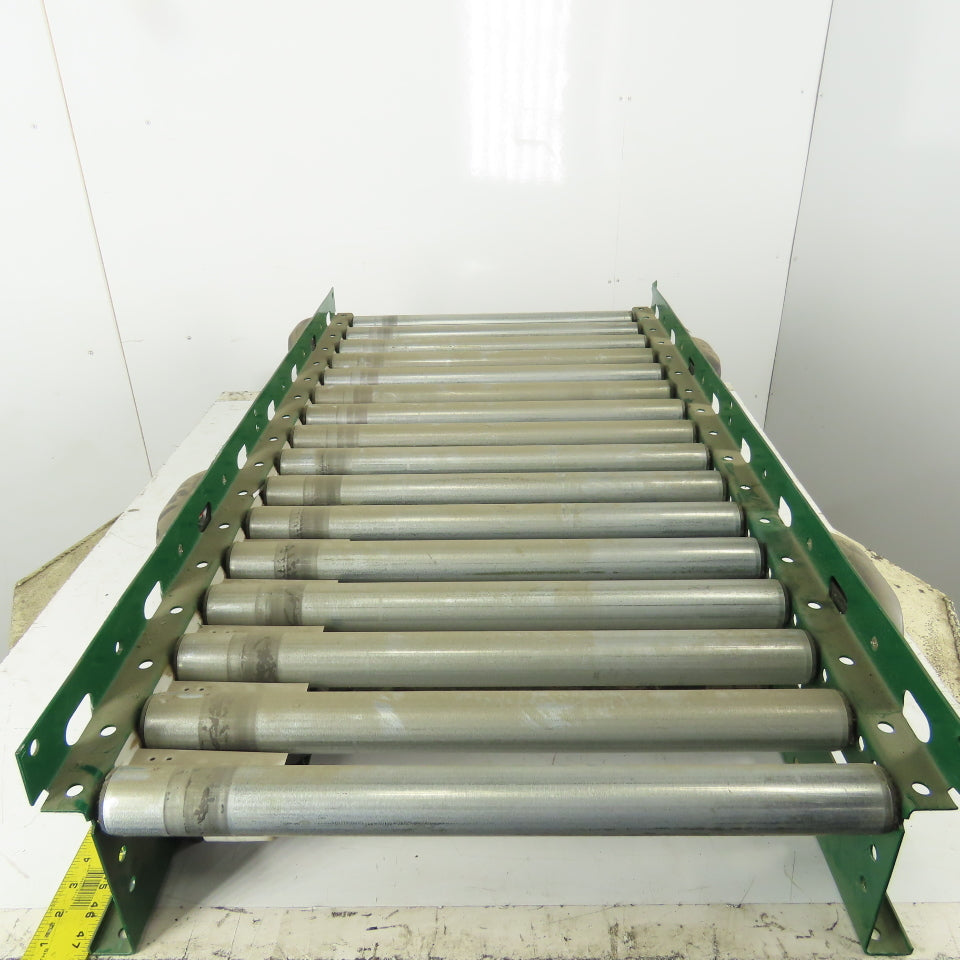 Rapistan Dematic Roller Accumulation Conveyor 25"x48"L Flat Belt Slave Driven