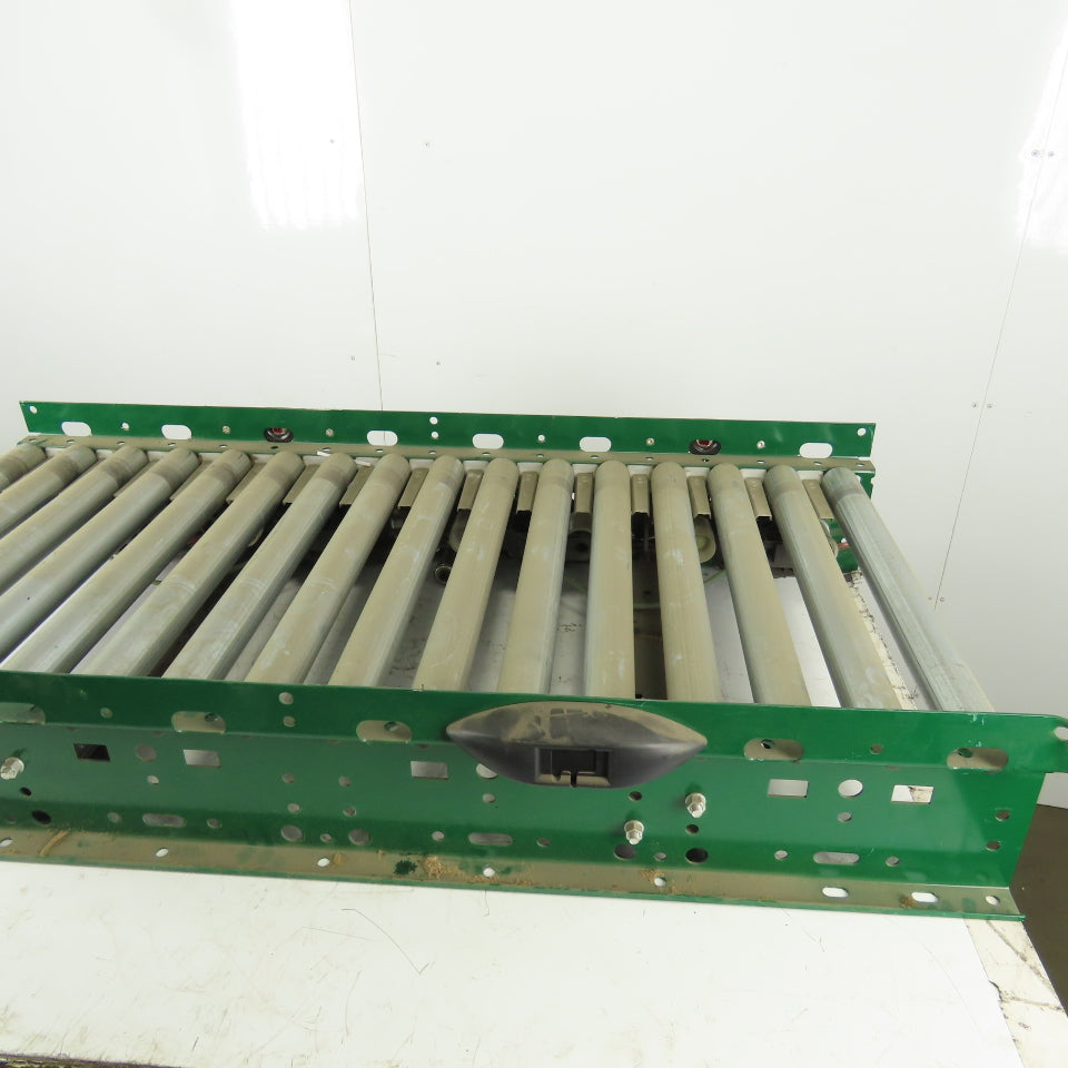Rapistan Dematic Roller Accumulation Conveyor 25"x48"L Flat Belt Slave Driven