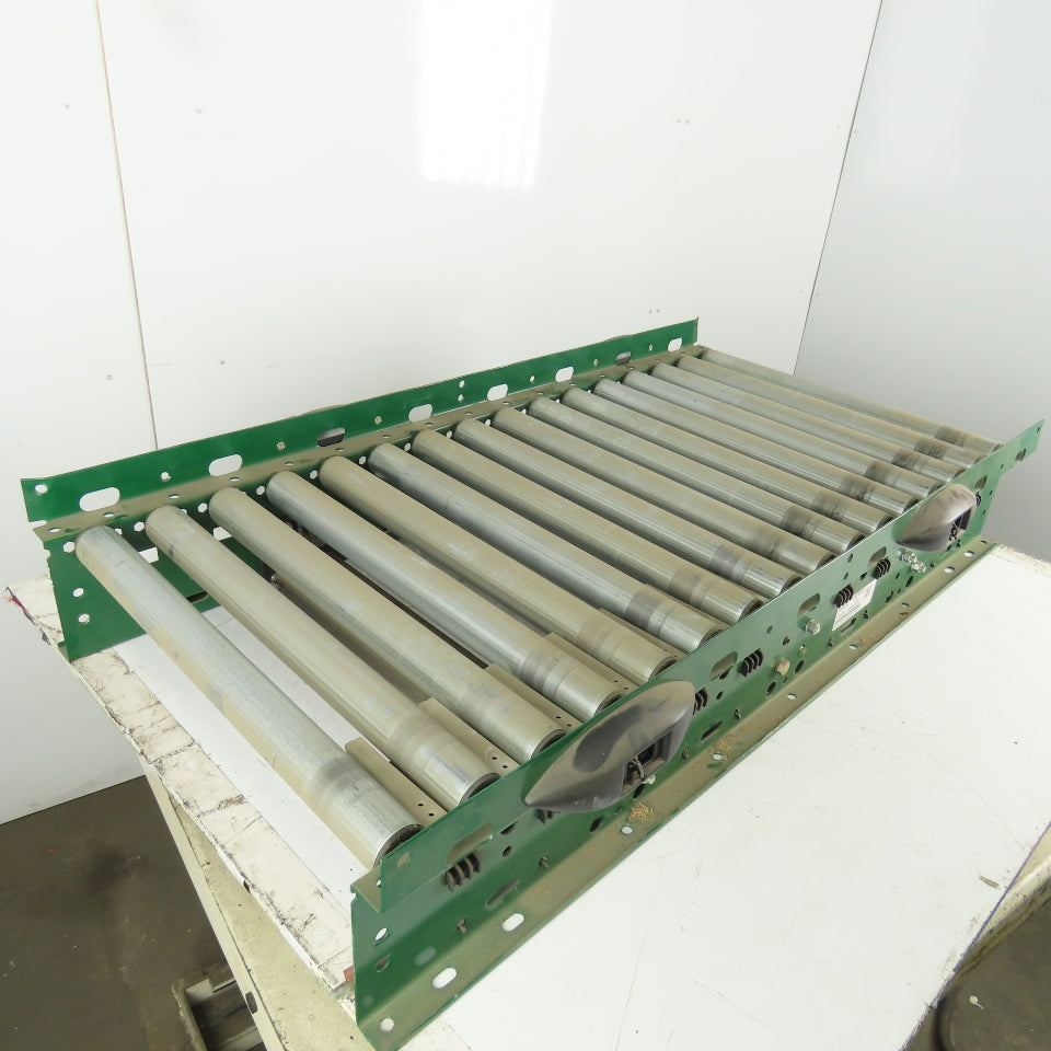 Rapistan Dematic Roller Accumulation Conveyor 25"x48"L Flat Belt Slave Driven