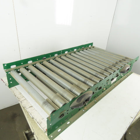 Rapistan Dematic Roller Accumulation Conveyor 25"x48"L Flat Belt Slave Driven