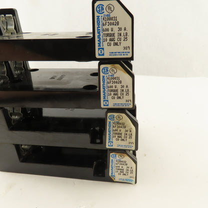 Marathon 6F30A3B 6F30A2B 600V 30A Fuse Holders 2 And 3 Pole Lot Of 4