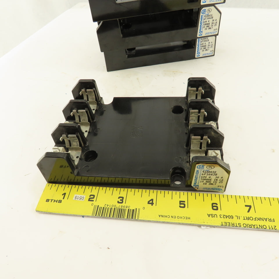Marathon 6F30A3B 6F30A2B 600V 30A Fuse Holders 2 And 3 Pole Lot Of 4