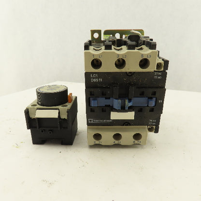 Telemecanique LC1 D65 11 LA2 DT0 Contactor 600V 3Ph 50Hp Time Delay 0.1-3s