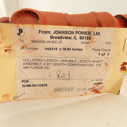 Spicer Variable Length Drive Shaft 19-1/2" + 4.33" Compensation 120mm Flange
