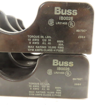 Buss IB0026 30A 600V Class H 3 Pole Fuse Holder Lot Of 2