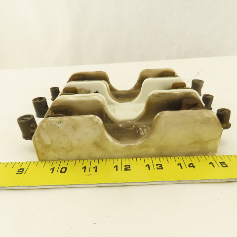 Union Multi 2520 388-424 Ceramic Fuse Holder 30A 600V Lot Of 3
