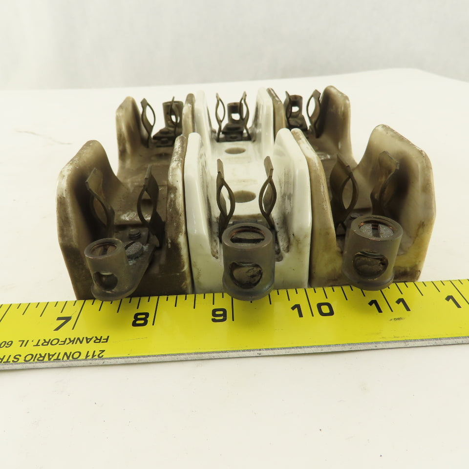 Union Multi 2520 388-424 Ceramic Fuse Holder 30A 600V Lot Of 3