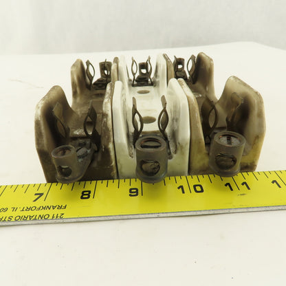 Union Multi 2520 388-424 Ceramic Fuse Holder 30A 600V Lot Of 3