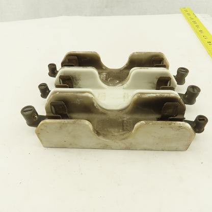 Union Multi 2520 388-424 Ceramic Fuse Holder 30A 600V Lot Of 3