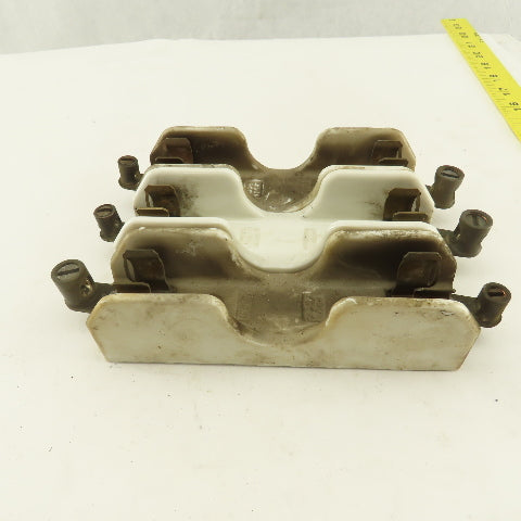 Union Multi 2520 388-424 Ceramic Fuse Holder 30A 600V Lot Of 3