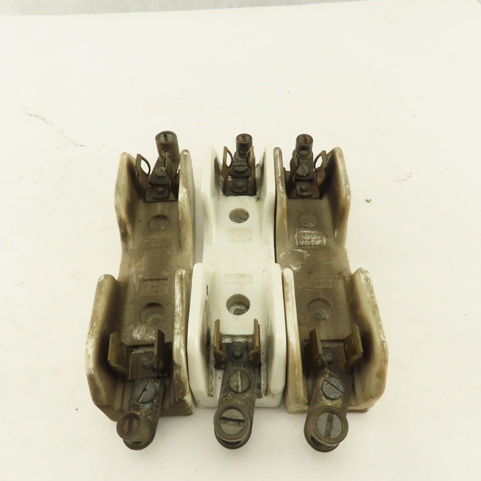 Union Multi 2520 388-424 Ceramic Fuse Holder 30A 600V Lot Of 3