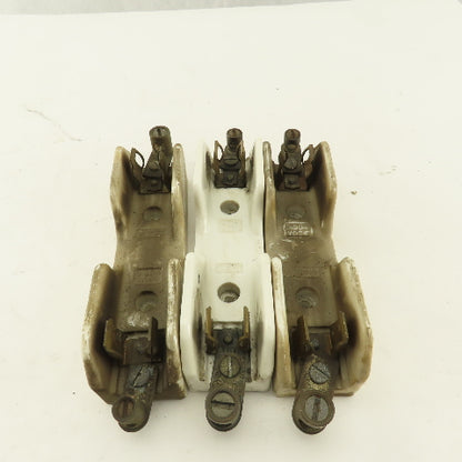 Union Multi 2520 388-424 Ceramic Fuse Holder 30A 600V Lot Of 3