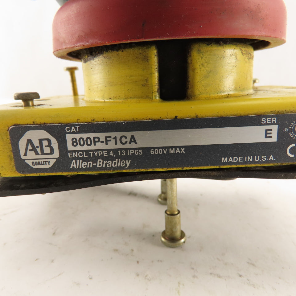 Allen Bradley 800P-F1CA 600V Type 4, 13 Palm Button No Contacts