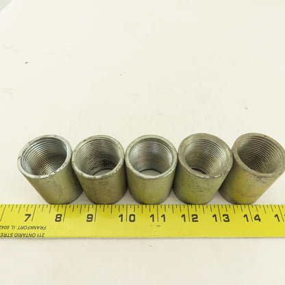 1" Galvanized Conduit Coupling 2" Wide Lot Of 5