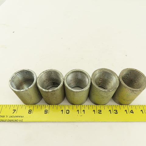 1" Galvanized Conduit Coupling 2" Wide Lot Of 5