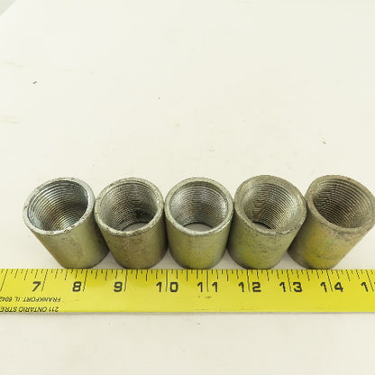 1" Galvanized Conduit Coupling 2" Wide Lot Of 5