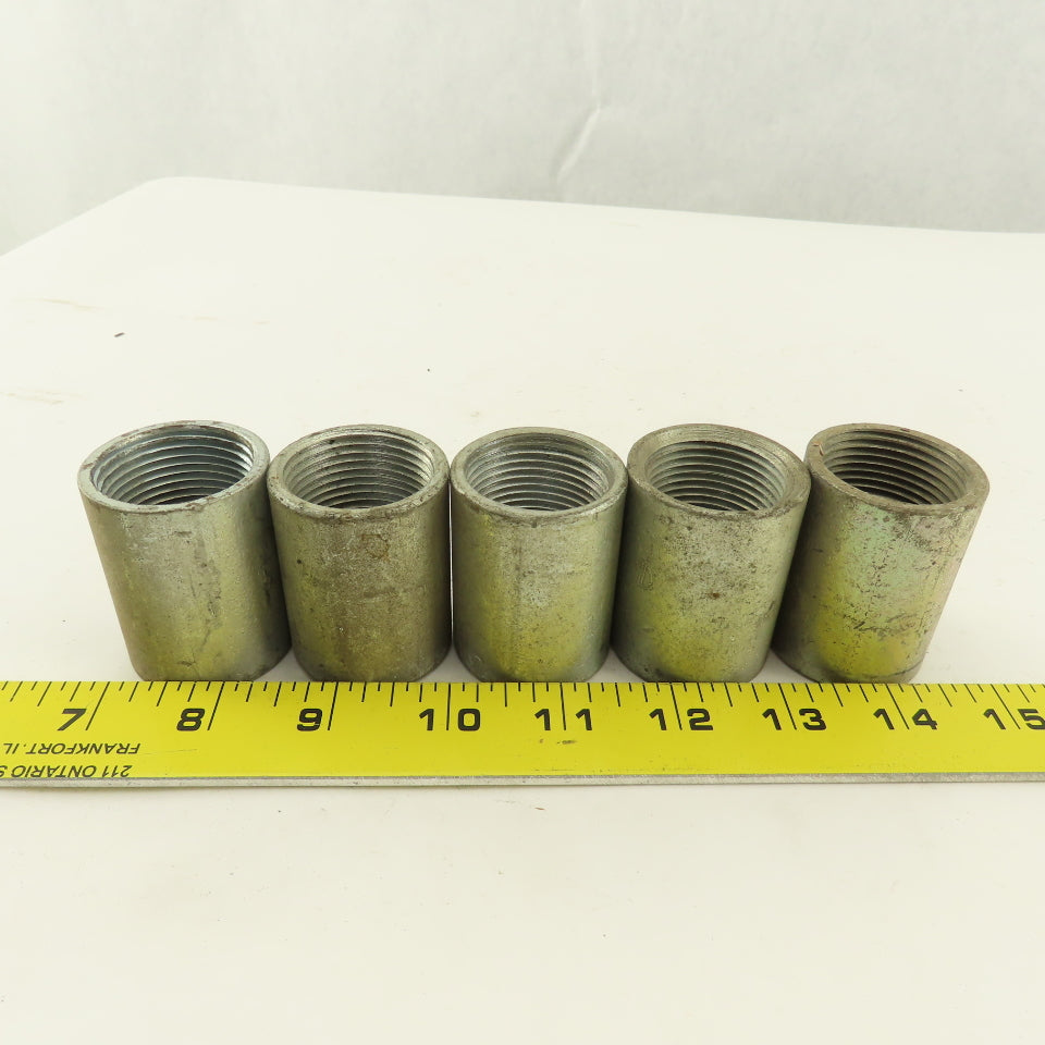 1" Galvanized Conduit Coupling 2" Wide Lot Of 5