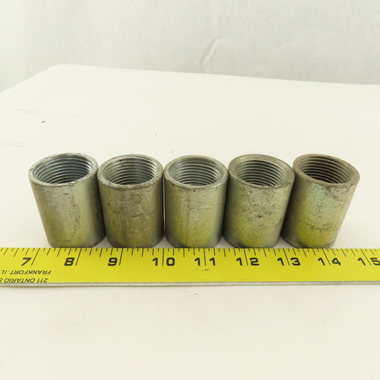 1" Galvanized Conduit Coupling 2" Wide Lot Of 5