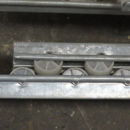 Dematic Rapistan Conveyor Side Guide Rails 120" Long Plastic Roller Wheel Lot/35