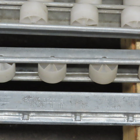 Dematic Rapistan Conveyor Side Guide Rails 120" Long Plastic Roller Wheel Lot/35