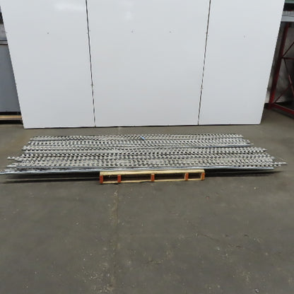 Dematic Rapistan Conveyor Side Guide Rails 120" Long Plastic Roller Wheel Lot/35