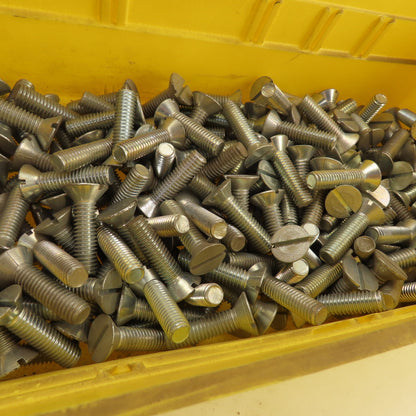 3/8-16 Flat Head Slotted Machine Screw 1-1/4" Thread 1-1/2" OAL Bulk 12Lbs.