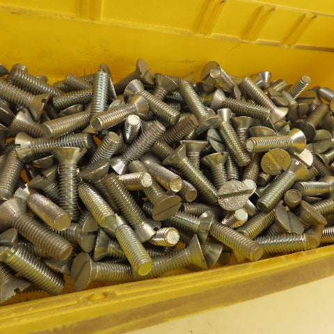 3/8-16 Flat Head Slotted Machine Screw 1-1/4" Thread 1-1/2" OAL Bulk 12Lbs.