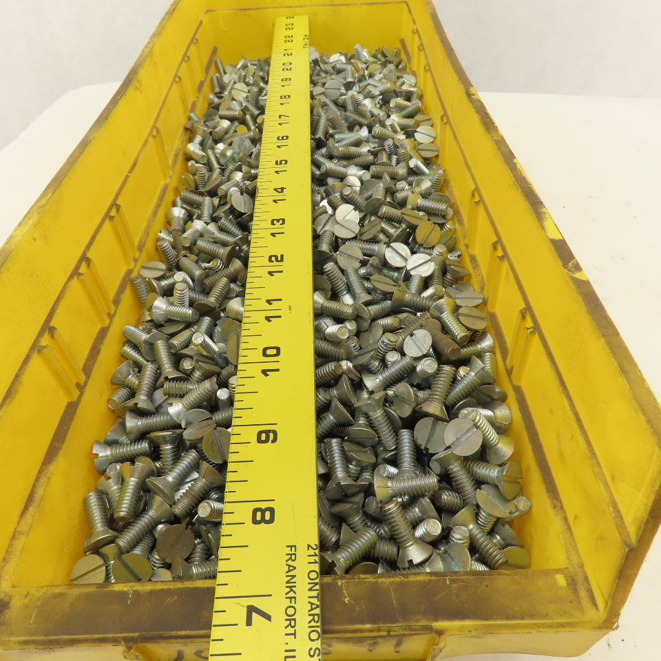 1/4-20 Flat Head Slotted Machine Screw 1/2" Thread Length 3/4"OAL Bulk 22 Lbs.