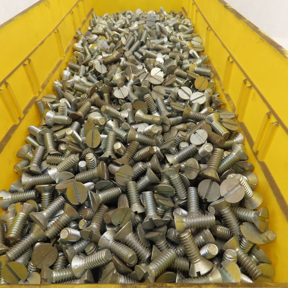 1/4-20 Flat Head Slotted Machine Screw 1/2" Thread Length 3/4"OAL Bulk 22 Lbs.