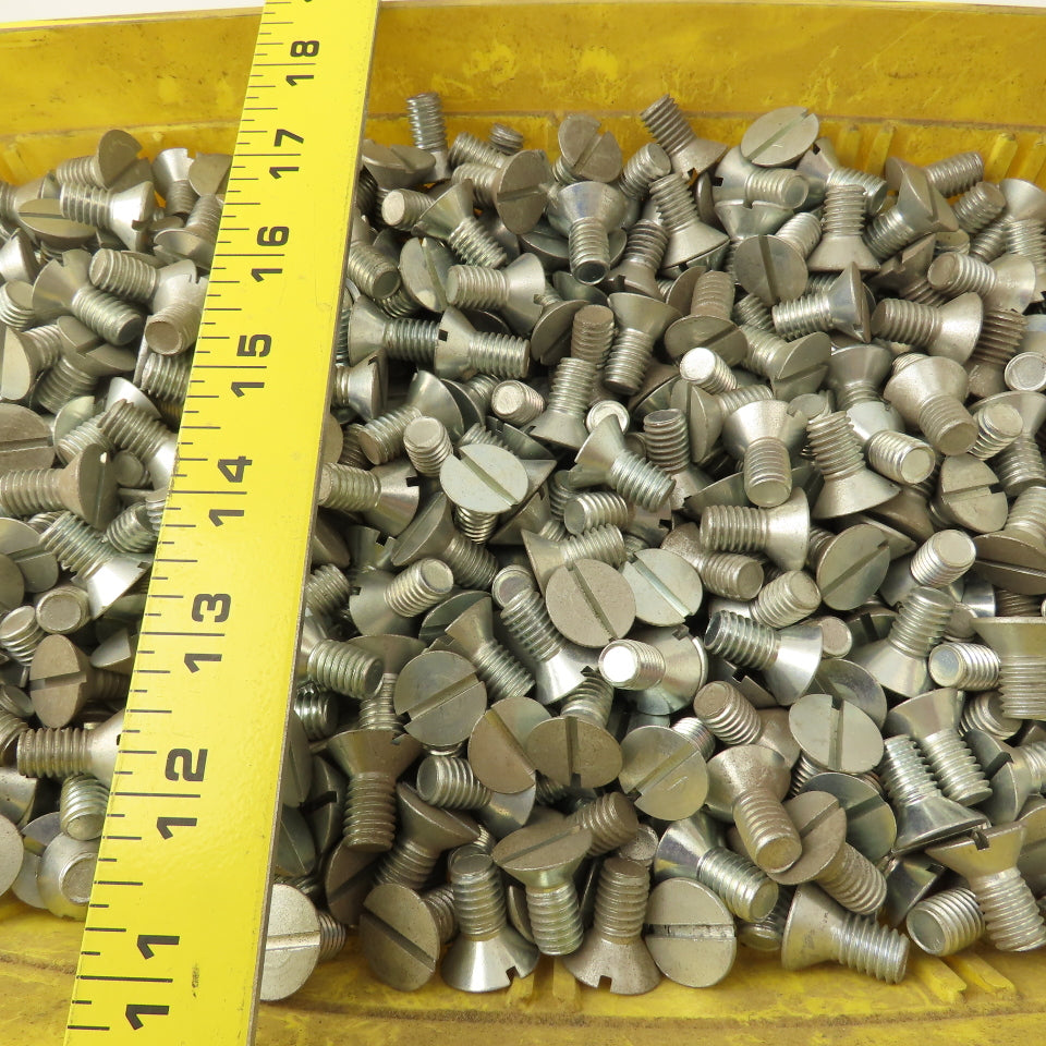 3/8-16 Flat Head Slotted Machine Screw 1/2" Thread Length Bulk 37 Lbs.