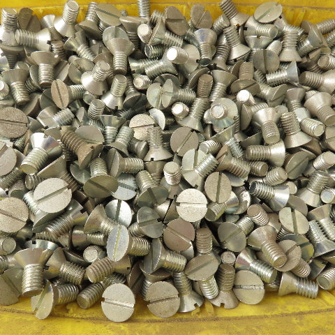 3/8-16 Flat Head Slotted Machine Screw 1/2" Thread Length Bulk 37 Lbs.