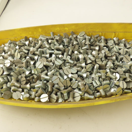 3/8-16 Flat Head Slotted Machine Screw 1/2" Thread Length Bulk 37 Lbs.