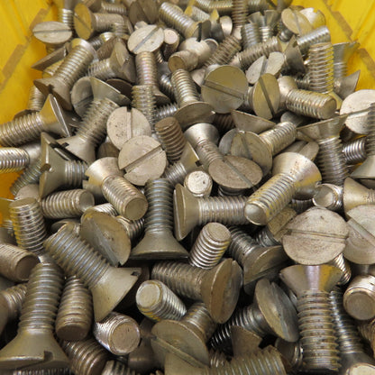 3/8-16 Flat Head Slotted Machine Screw 3/4" Thread Length Bulk 18 Lbs.