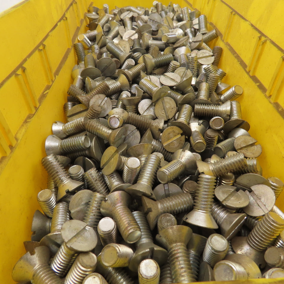 3/8-16 Flat Head Slotted Machine Screw 3/4" Thread Length Bulk 18 Lbs.