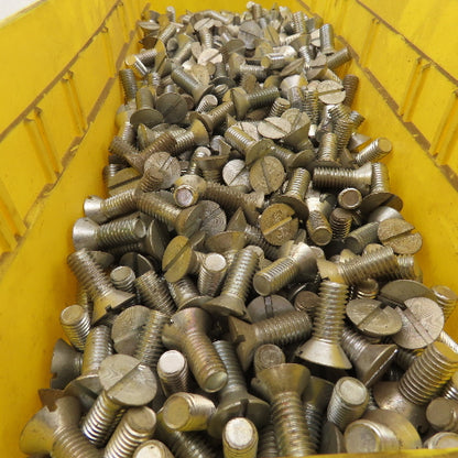 3/8-16 Flat Head Slotted Machine Screw 3/4" Thread Length Bulk 18 Lbs.